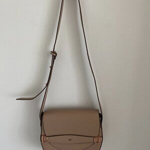 Nica Mila UK Designer Brand Saddle Across Body Mini Bag Mink Adjustable Strap